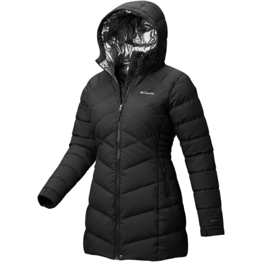 Columbia Lay D Down II Mid Parka Womens 2XL Black Omni Heat Puffer Jacket Coat